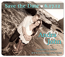 "Timeless Stripe - Heart" Save the Date Magnet