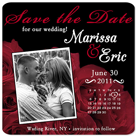 Save the Date Wedding Magnet - Bed of Roses